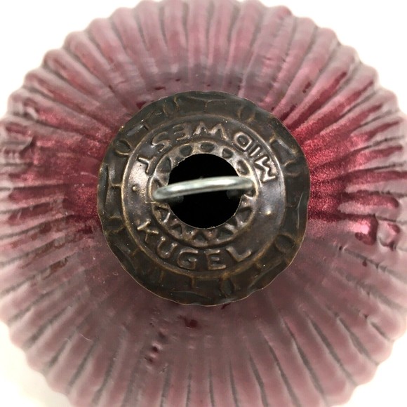 VTG Kugel Midwest Christmas Ornament Purple Plum Amethyst 5" Ribbed Blown Glass - Picture 8 of 9